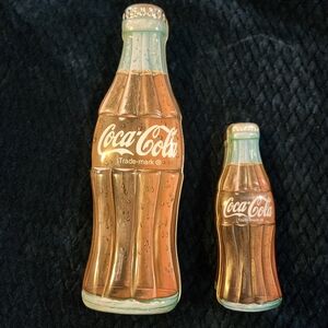 Two Coca-Cola Bottle Tin Containers